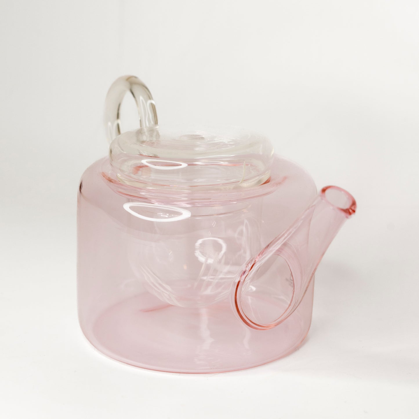 Pink glass teapot