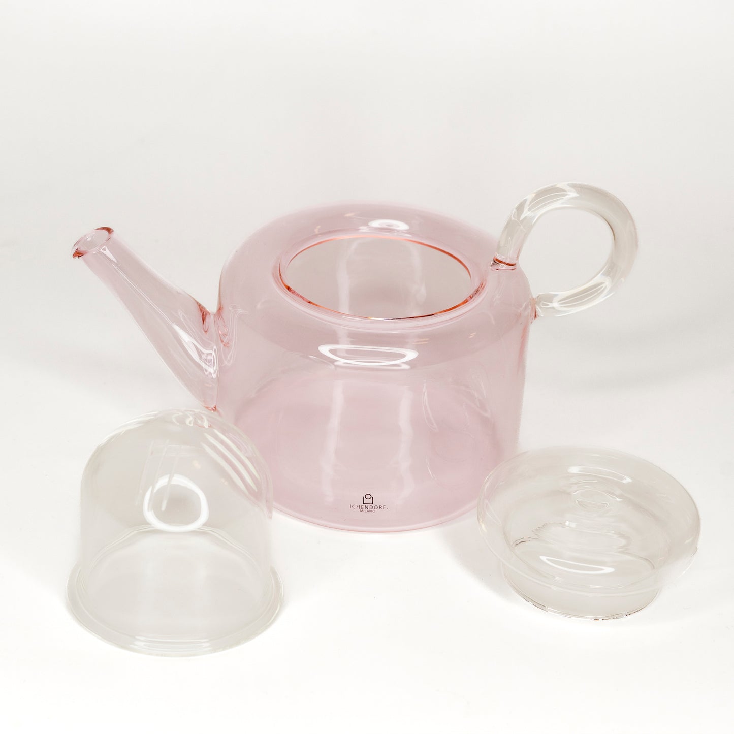Pink glass teapot