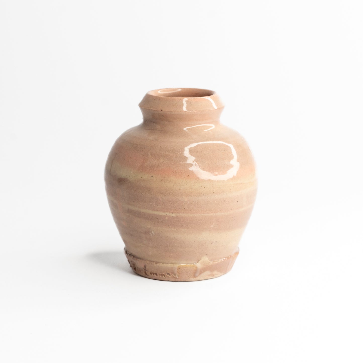 Pink coloured clay vase