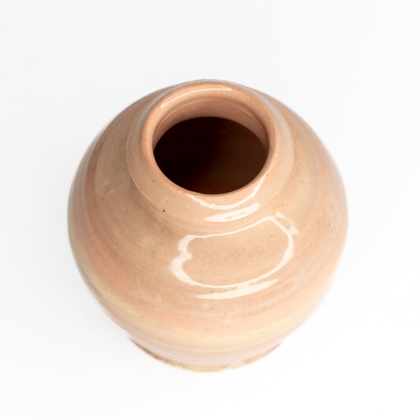 Pink coloured clay vase