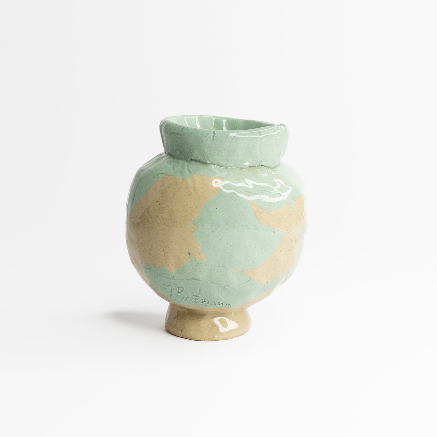 Blue coloured clay vase