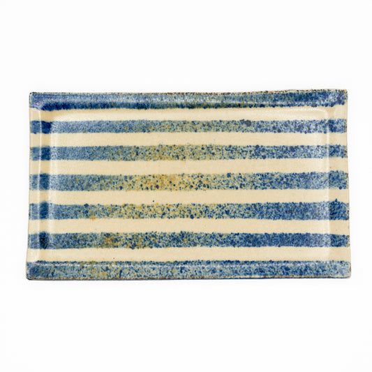 Striped ceramics tray