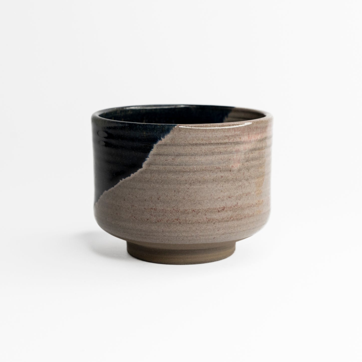 Grey and black chawan