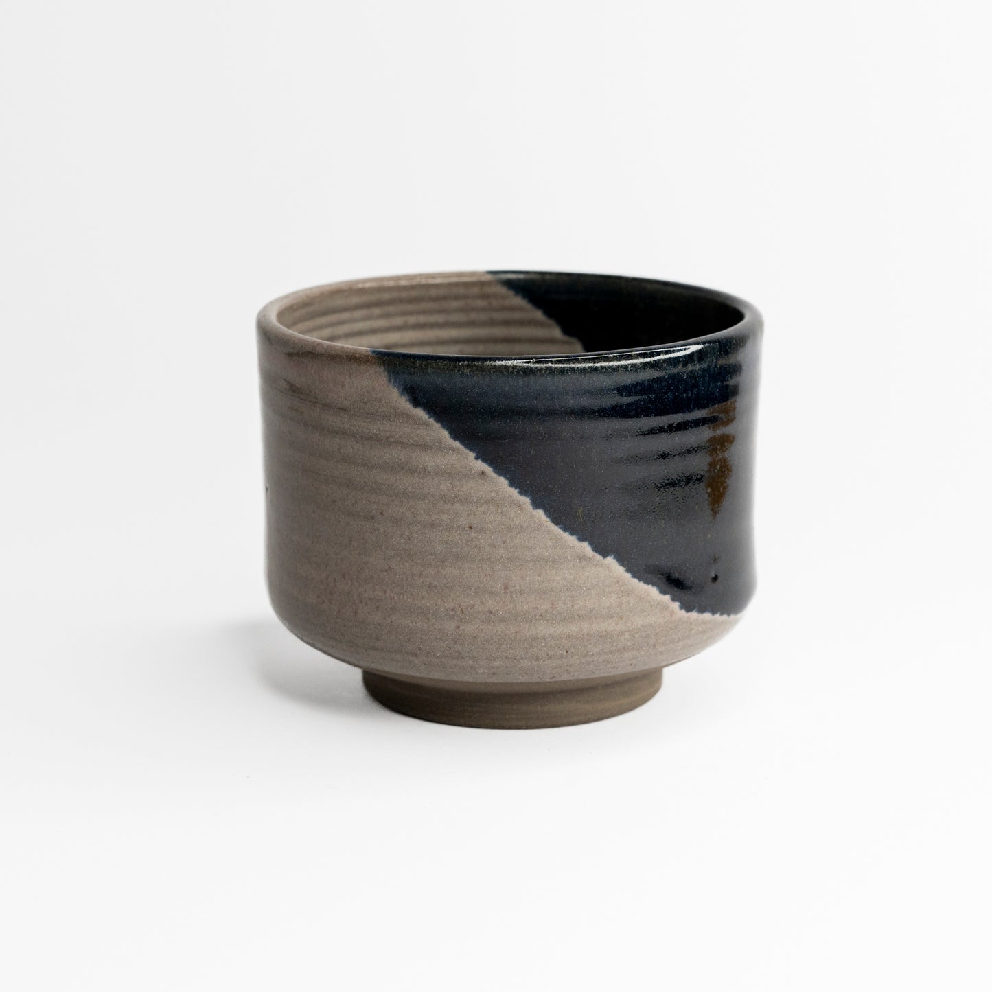 Grey and black chawan