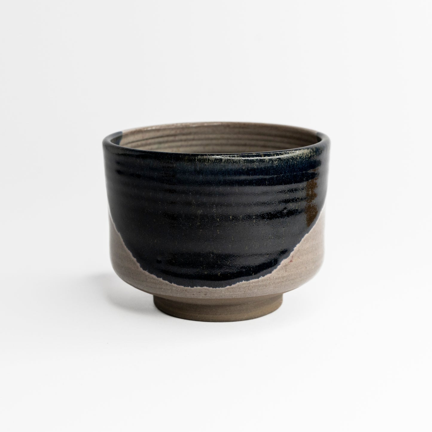 Grey and black chawan