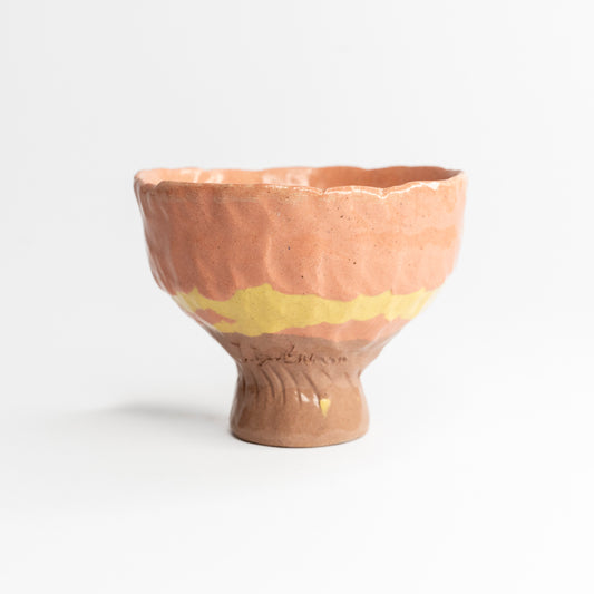 Pink and Yellow Coloured Clay Cup